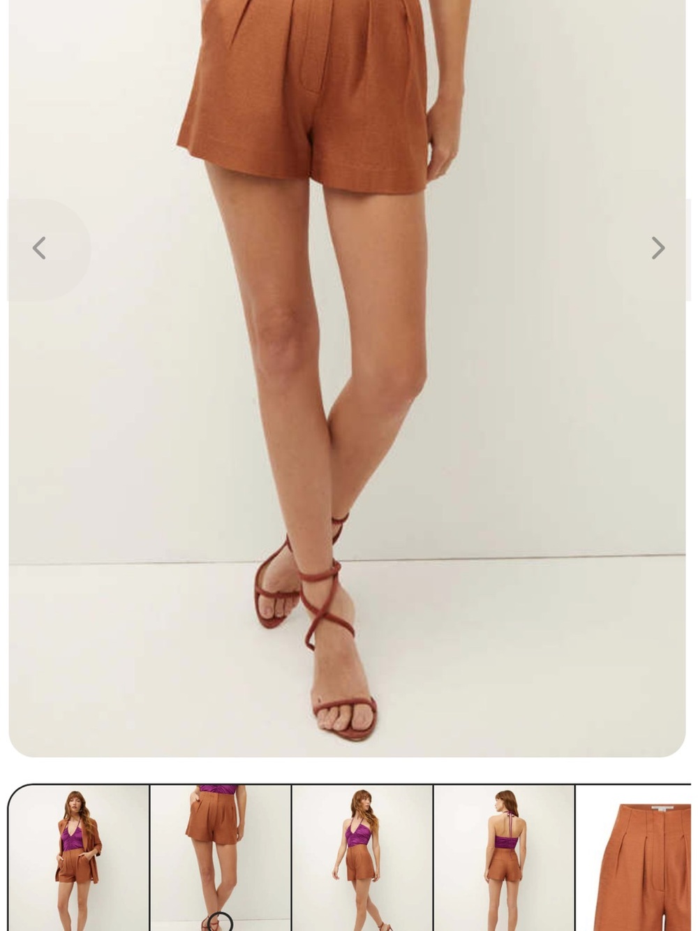 Veronica Beard Rust Brown Shorts with Front Pleats